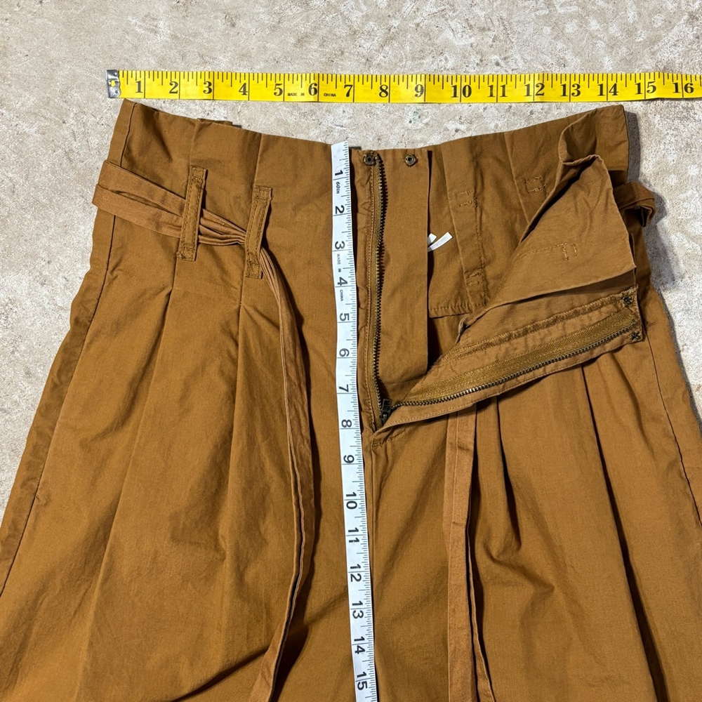 Kimchi Blue Simone Paperbag Pants Women's Size 4 Brown Pockets Wide Leg Cropped - Picture 10 of 13